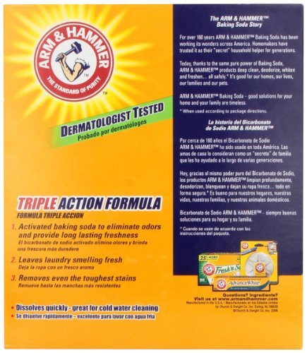 Arm & Hammer Laundry Detergent, Free of Perfume & Dyes, Powder, 100 Loads, 6.16 lb