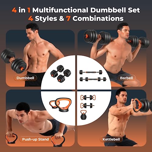 Feierdun free dumbbells weights set adjustable barbell fitness kettlebells push up stand sale