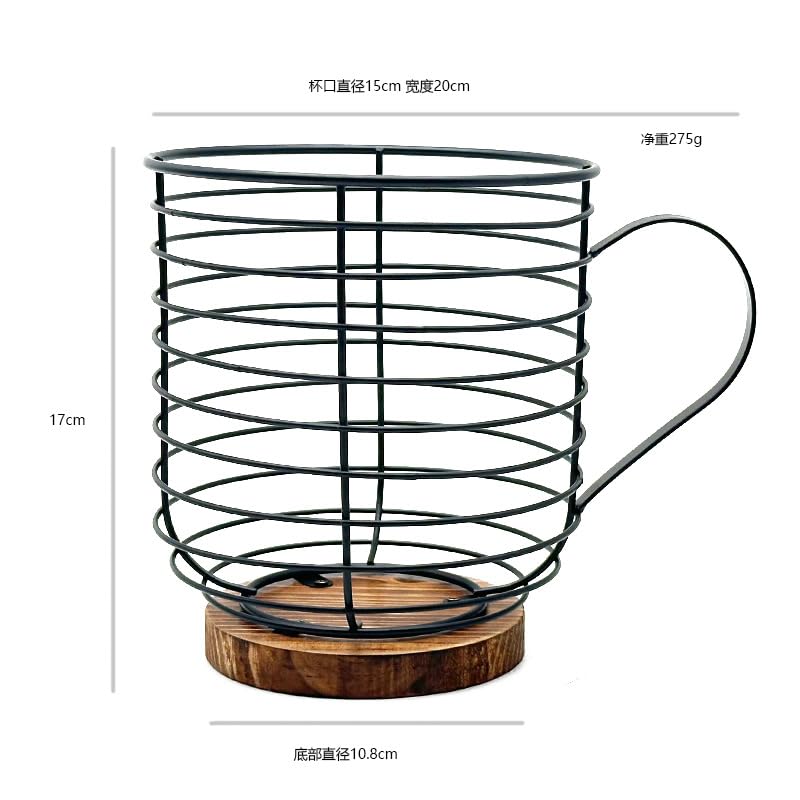 Iron wood coffee capsule storage cup Iron table furniture bar decoration (Gold)