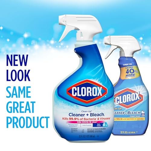 Clorox Clean-Up All Purpose Cleaner with Bleach, Spray Bottle, Rain Clean, 32 Fluid Ounces (Package May Vary)