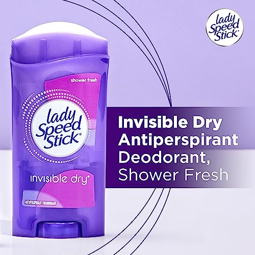 Lady Speed Stick Invisible Dry Antiperspirant Deodorant, Shower Fresh, 2.3oz, 4 Pack