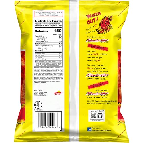 Chester's Flamin' Hot Fries Flavored Corn & Potato Snacks Bag, 5.25 Oz