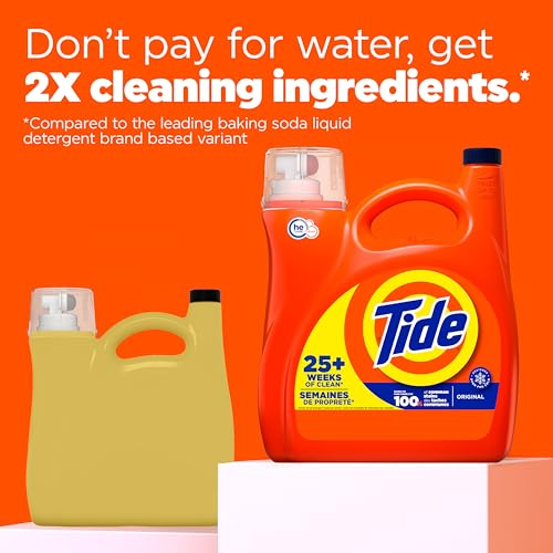 Tide Liquid Laundry Detergent, Original Scent, HE Compatible, 100 Loads, 132 fl oz