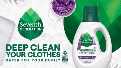 Seventh Generation Concentrated Laundry Detergent Liquid Free & Clear Fragrance Free 40 Fl Oz (Pack of 2)