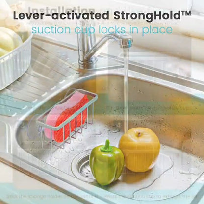 Sponge Holder for Kitchen Sink, Kitchen Sink Sponge Holder, Kitchen Sink Caddy,Dish Sponge Holder （Mat Silver）