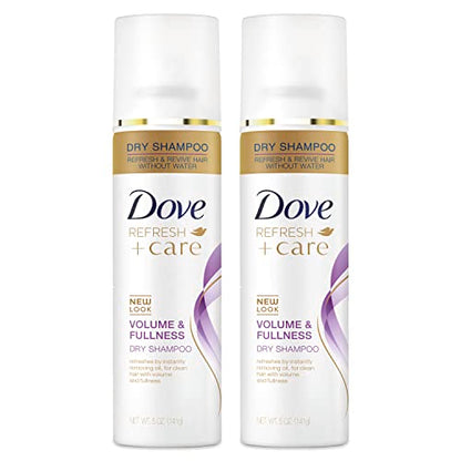 Dove Dry Shampoo Volume & Fullness for Oily Hair for Refreshed Hair 5 oz(Pack of 2)