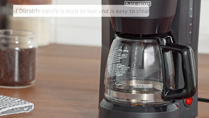 BLACK+DECKER 5-Cup Coffeemaker, Black, DCM600B