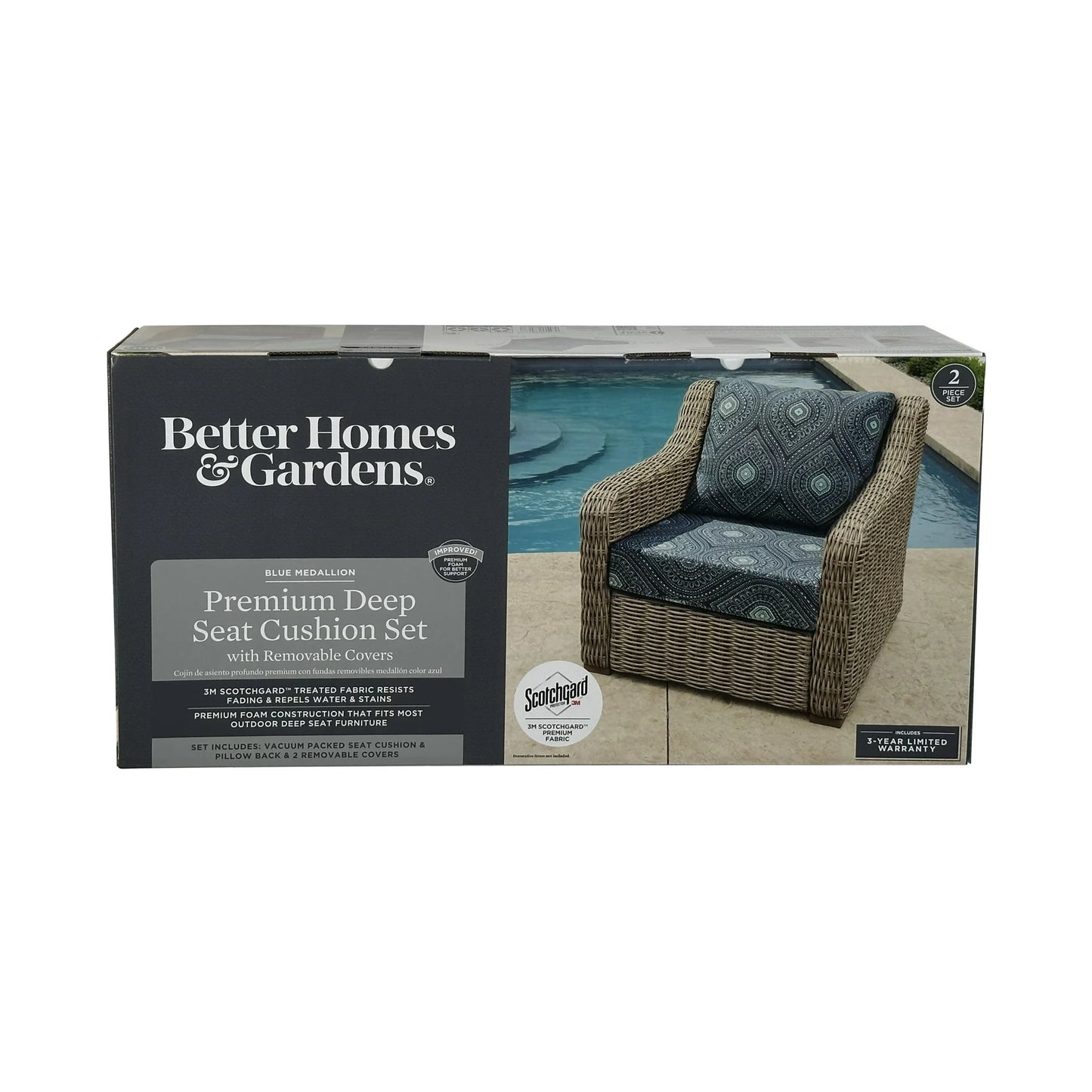 Better homes and garden jacobean floral outdoor deep seating cushion set clearance