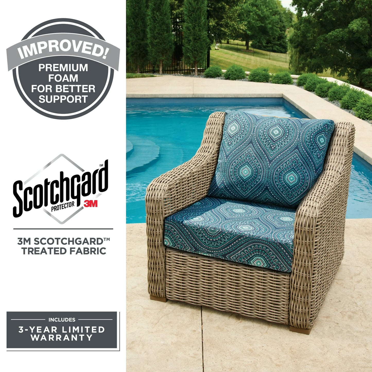 Better Homes Gardens Blue Medallion Outdoor 24 x 24 2 Piece Deep S Kewlstreet