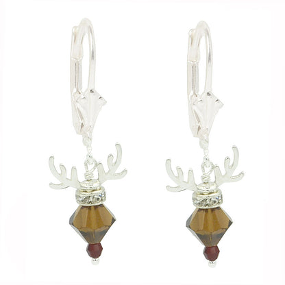 Rudolph Reindeer Crystal Earrings