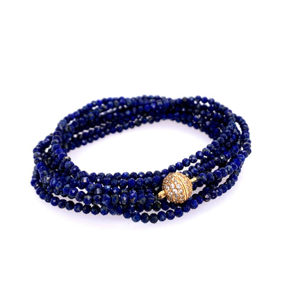 Lapis Multi Wear 52" Long Necklace or Wrap Bracelet