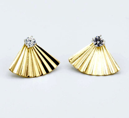 Secret Fan Ear Jacket stud earrings