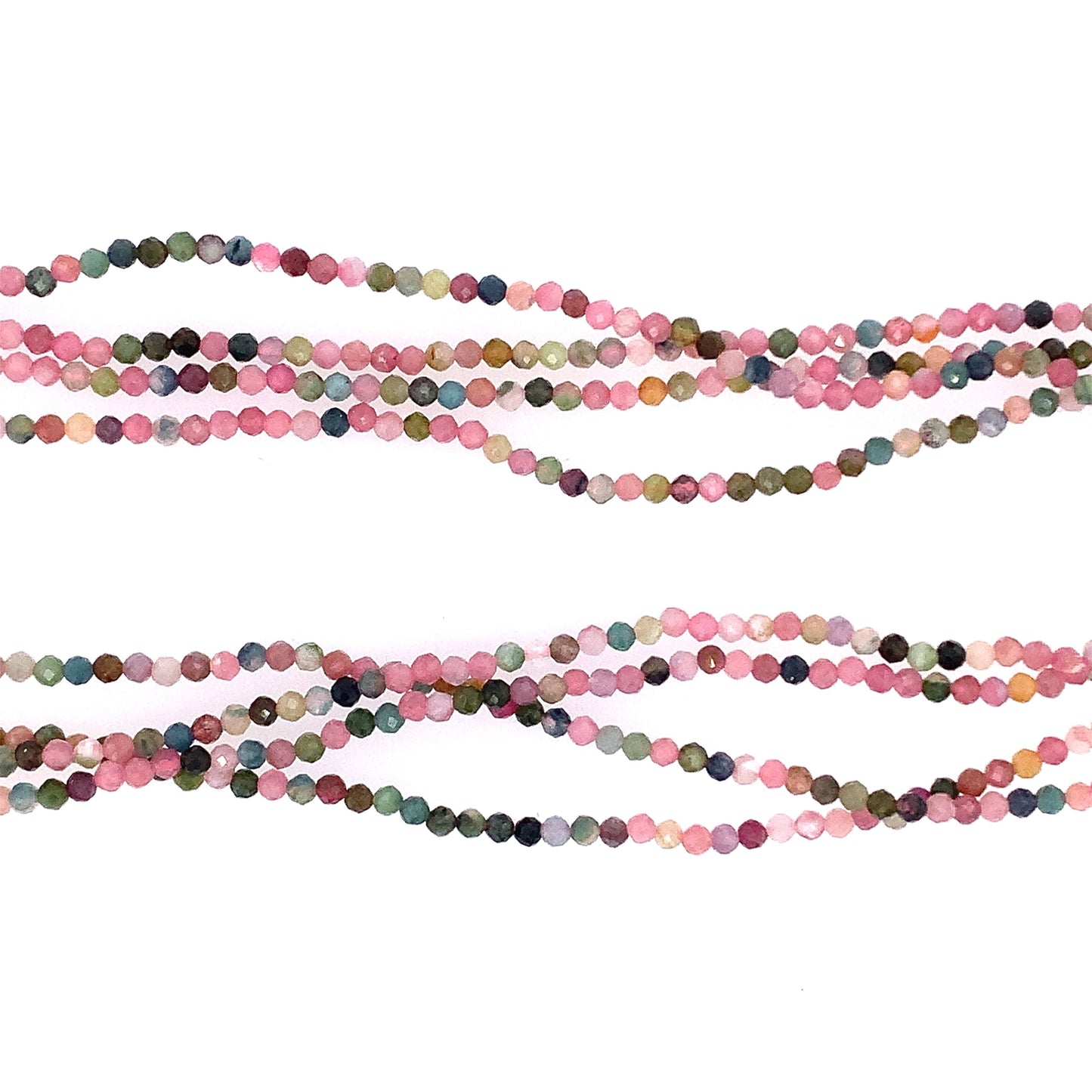 Tourmaline (Watermelon) Multi Wear 52" Long Necklace or Wrap Bracelet