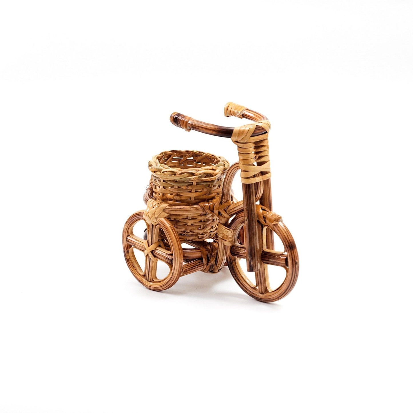 Bicycle Rattan Planter, small - Handmade Planters | LIKHÂ