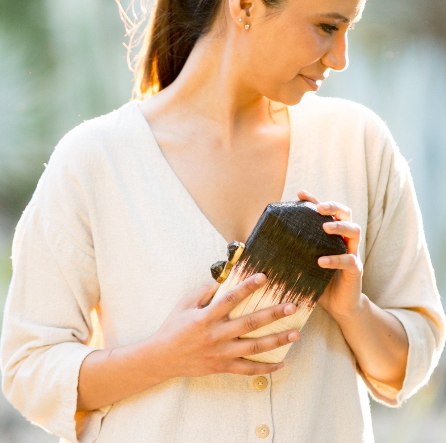 Black and White Clutch - Hexagon Clutch | LIKHÂ