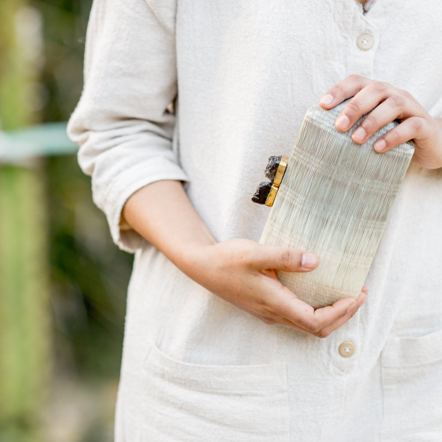 Light Grey Clutch - Hexagon Clutch | LIKHÂ