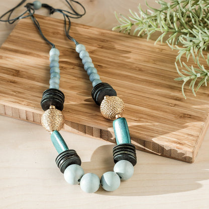 Grey Bead Necklace - Bombon Artisan Necklace | LIKHÂ