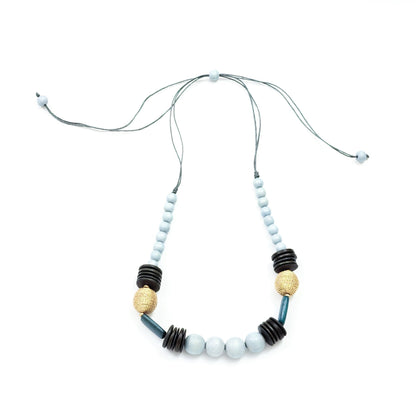 Grey Bead Necklace - Bombon Artisan Necklace | LIKHÂ