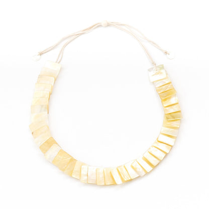 Mother of Pearl Statement Necklace - Playa Golden Yellow | LIKHÂ