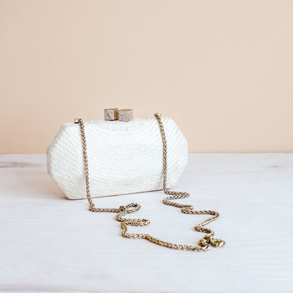 White Woven Clutch - Handwoven Clutch | LIKHÂ