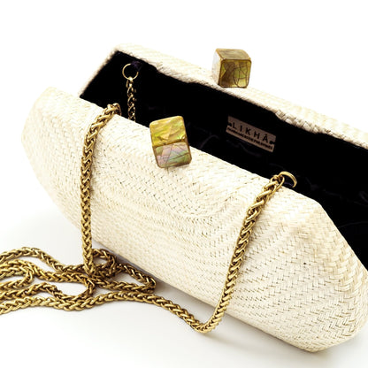 White Woven Clutch - Handwoven Clutch | LIKHÂ