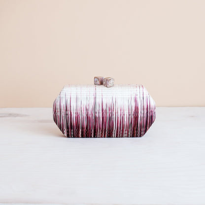 Wine Colored Clutch - Woven Clutch Purse | LIKHÂ