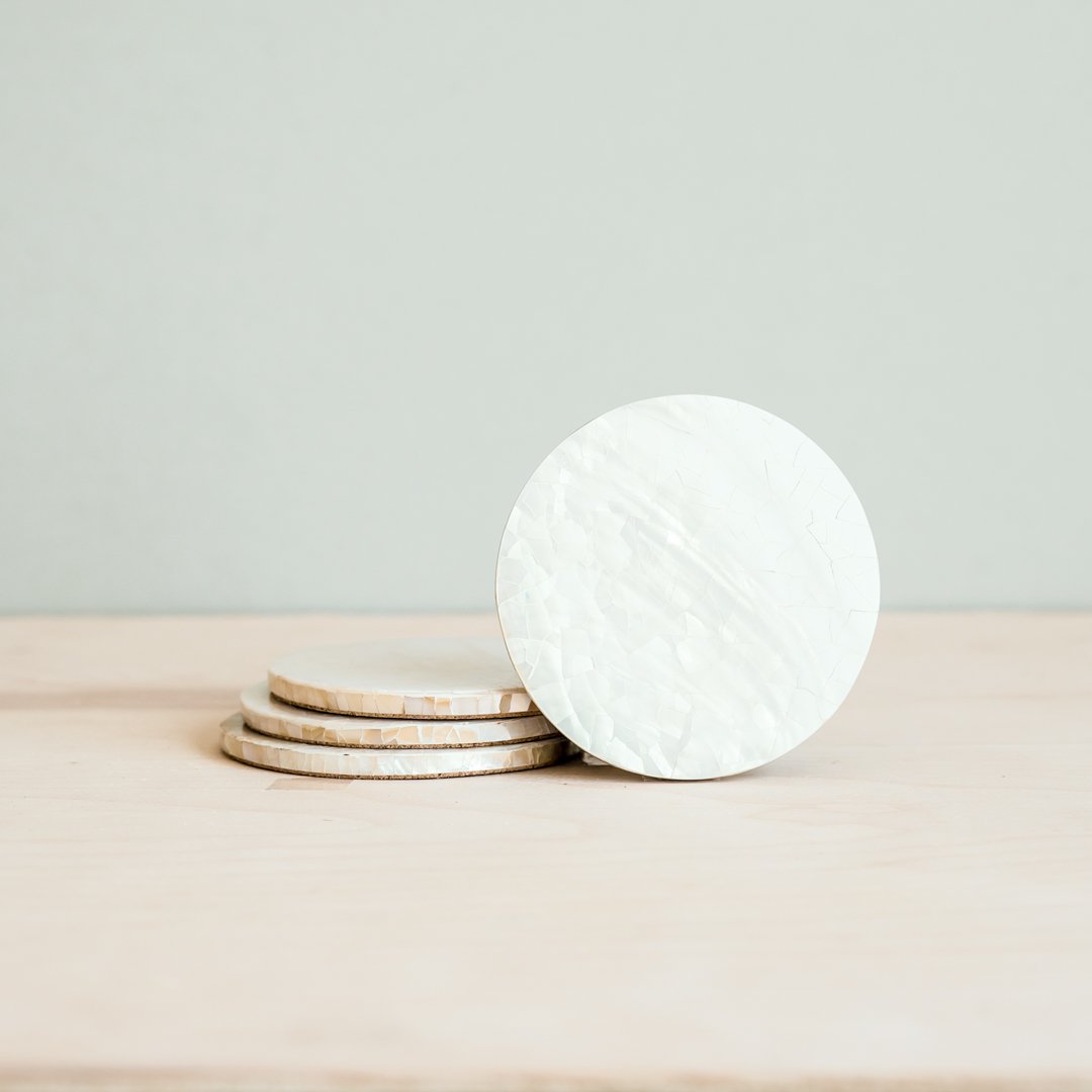 White Mother of Pearl Coasters | LIKHÂ