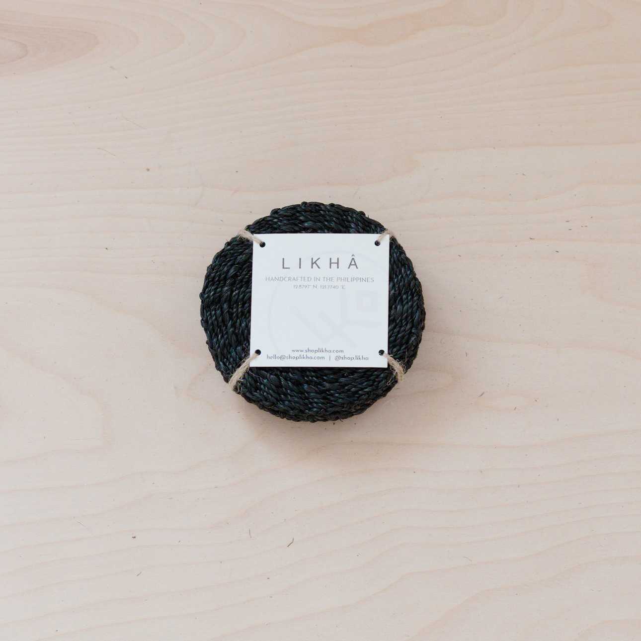 Black Round Braided Coasters, set of 4 - Natural Fiber | LIKHÂ