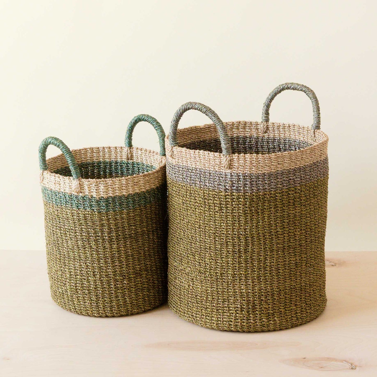 Olive Baskets with Handle, set of 2 - Natural Baskets | LIKHÂ