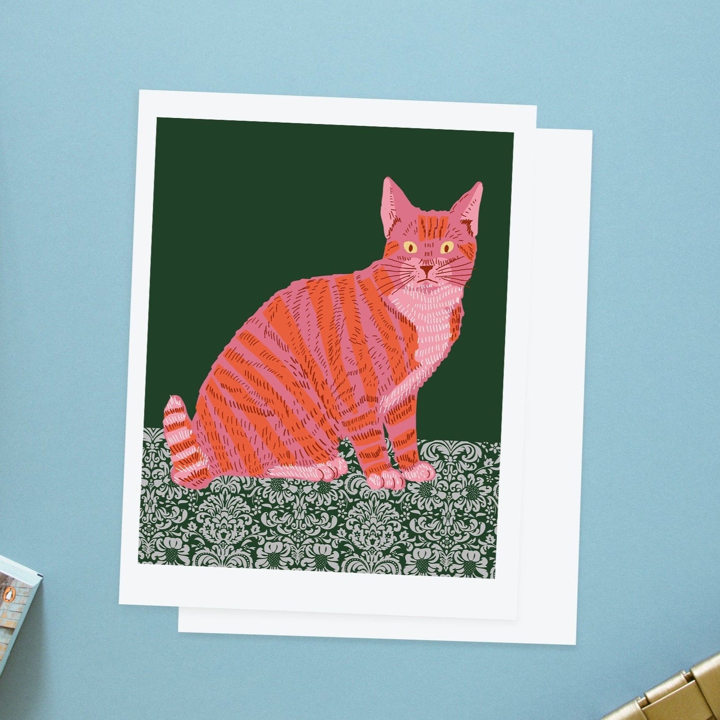 Cat art print/cat illustration /cat print wall art/art print cat/cat/cat art/cat New York art/cat /print cat/NEW YORK CAT/pink cat new york /pinky pilots/cat new york art print