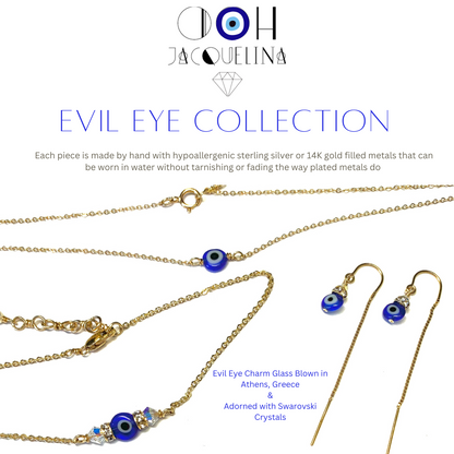 Set: Evil Eye Necklace & Bracelet & Earrings