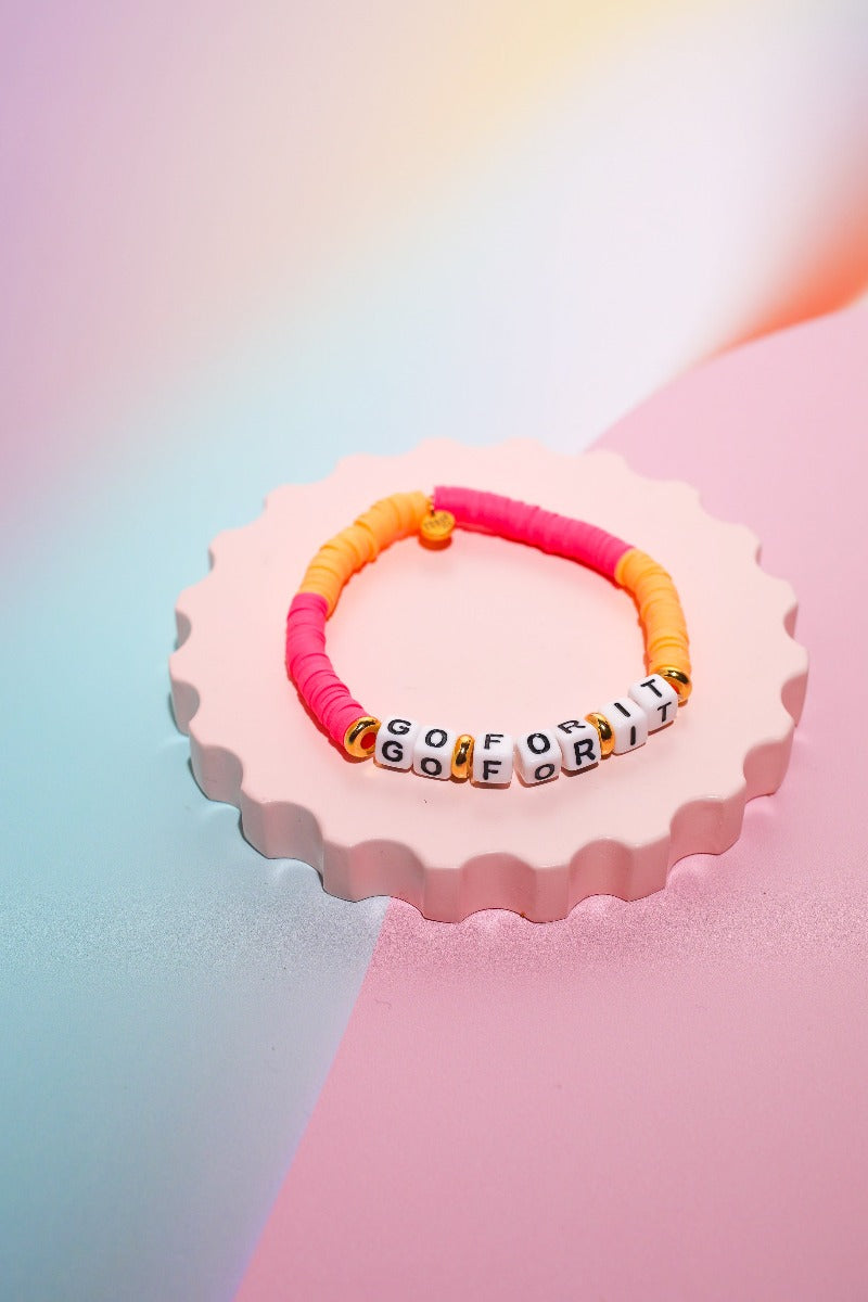 Go For It Inspirational Beaded Bracelet