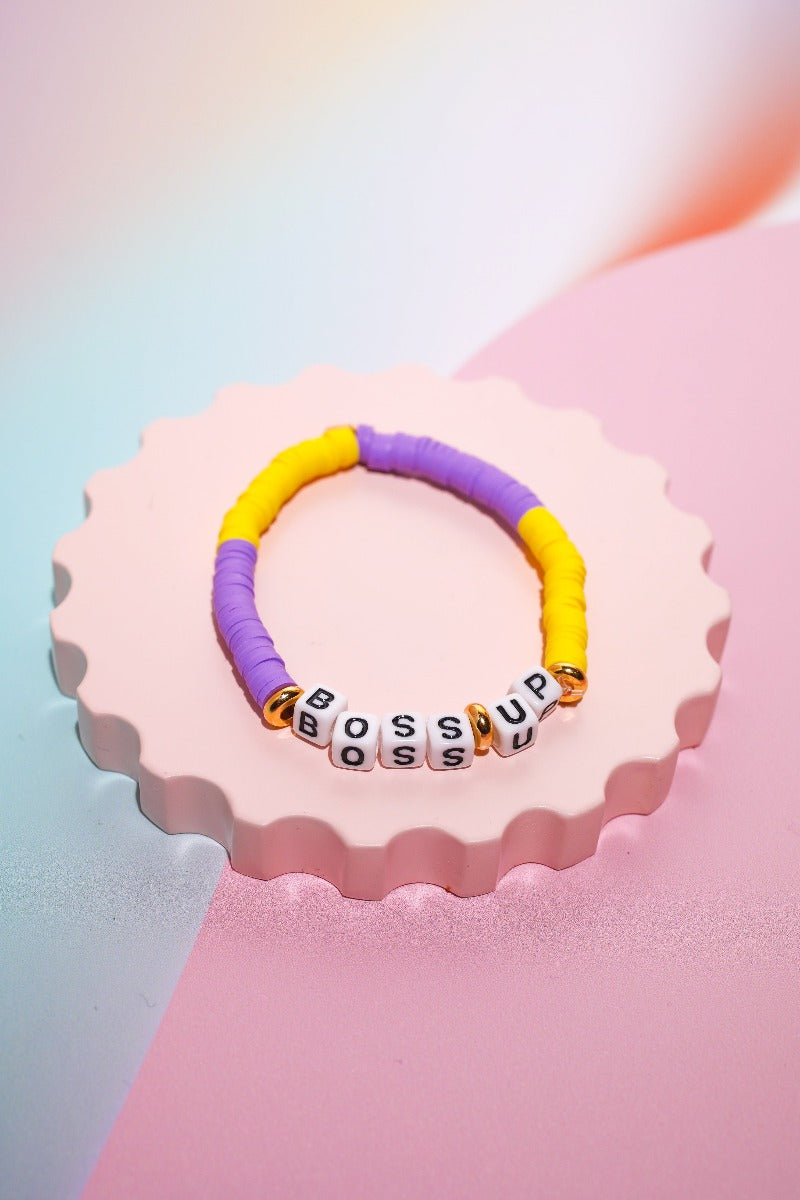 Boss Up Inspirational Beaded Bracelet