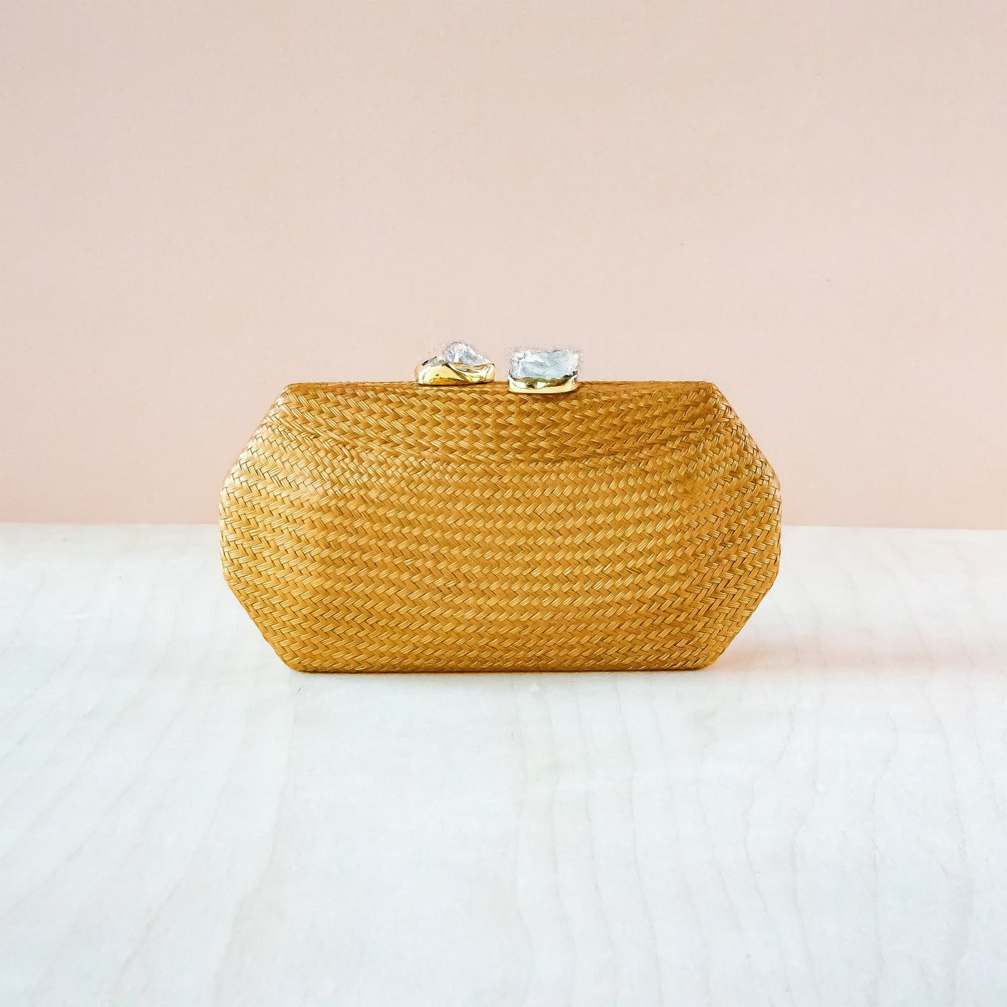 Camel Clutch Bag - Woven Clutch Purse | LIKHA