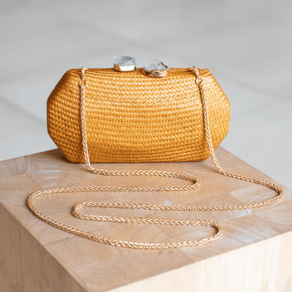 Camel Clutch Bag - Woven Clutch Purse | LIKHA