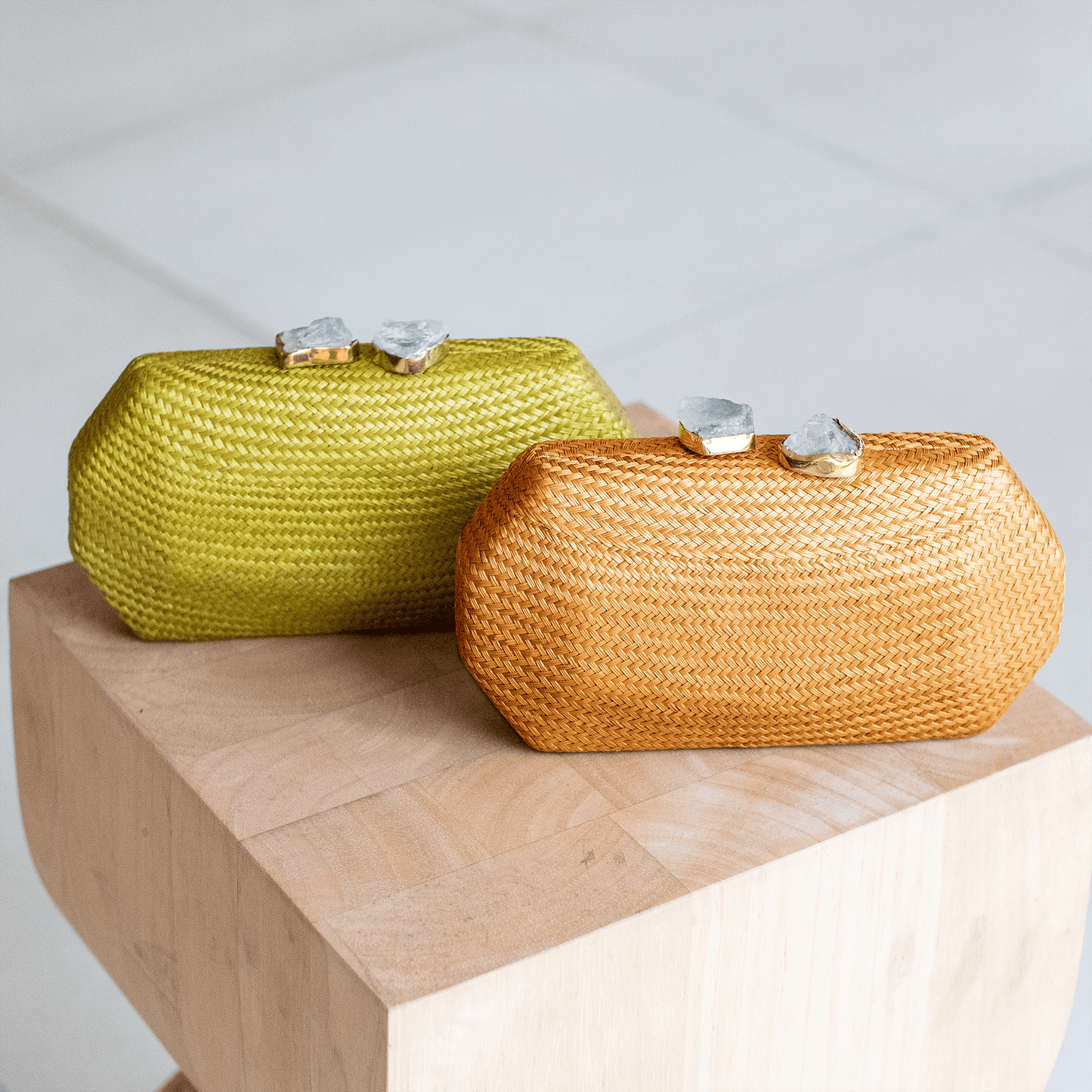 Camel Clutch Bag - Woven Clutch Purse | LIKHA