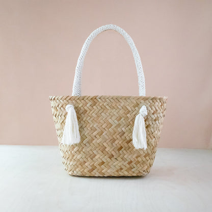 Oat Classic Market Tote with Braided Handles - Modern Woven Totes | LIKHA