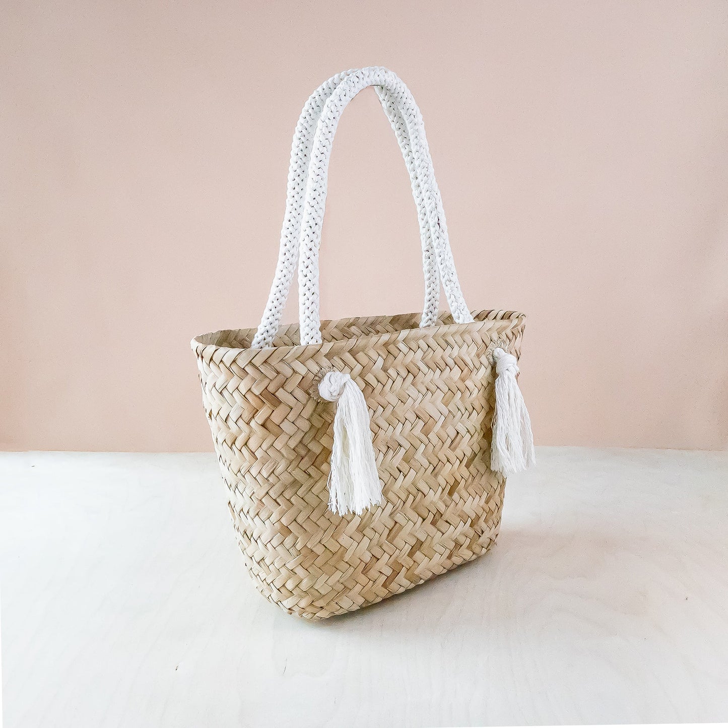 Oat Classic Market Tote with Braided Handles - Modern Woven Totes | LIKHA