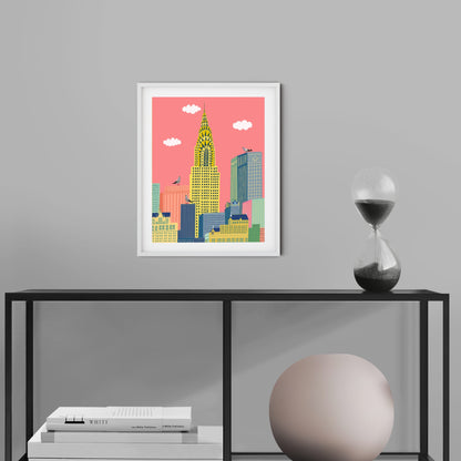 Chrysler Building PRINT /NYC art print/New York illustration/Chrysler Building art