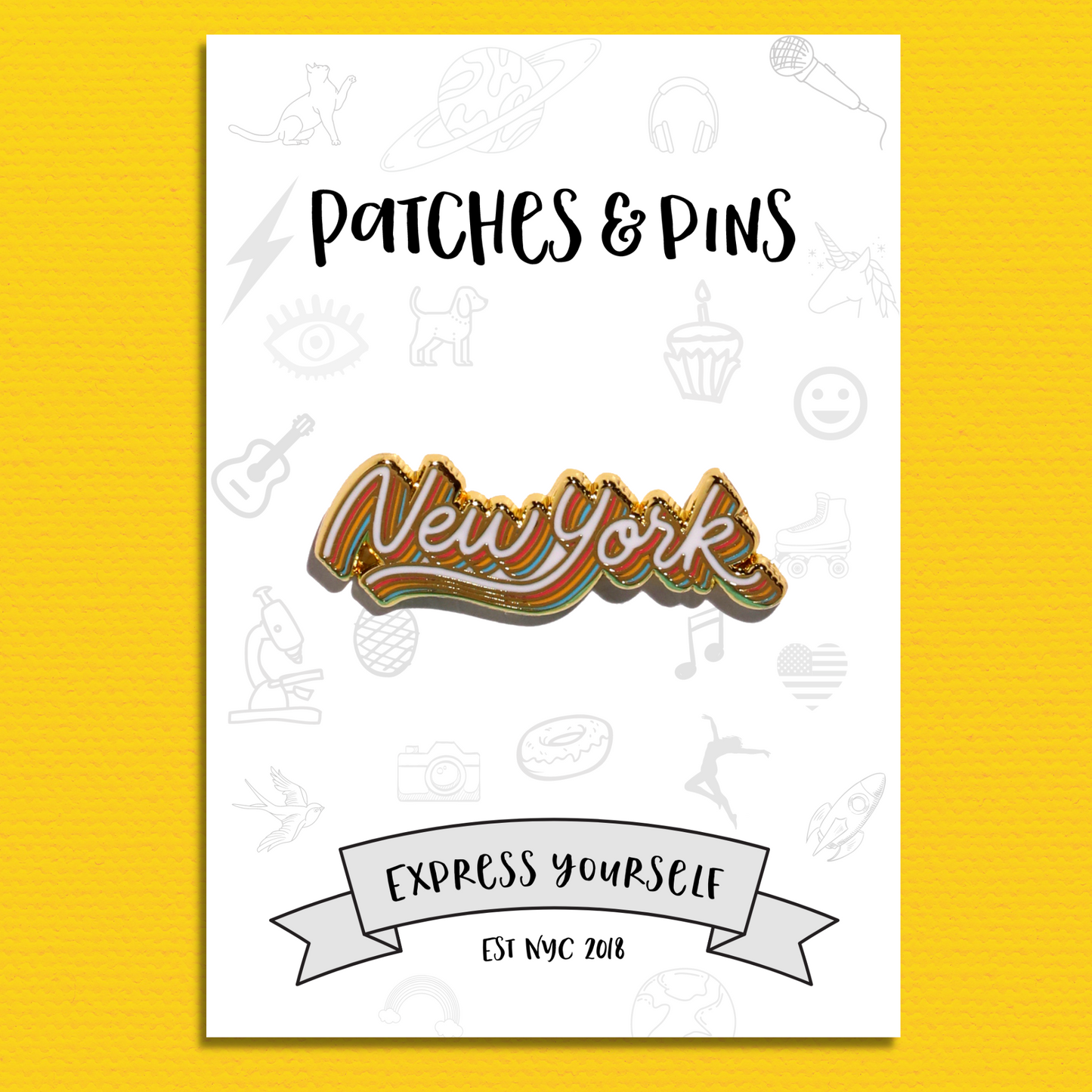 New York Rainbow Enamel Pin