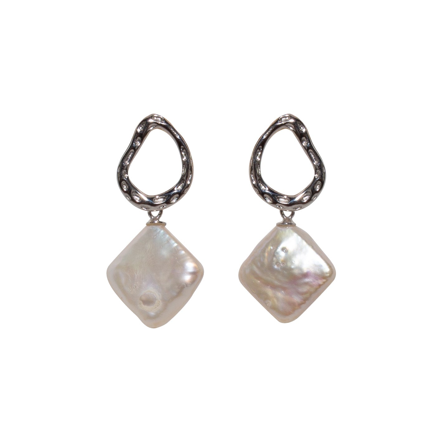 Petite Silver Dali Baroque Pearl Studs