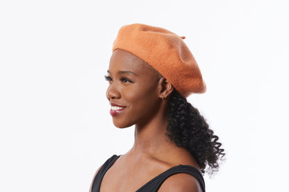 Wool Beret in Terracotta