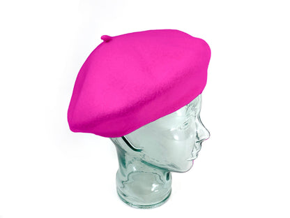 Hot Pink Wool Beret