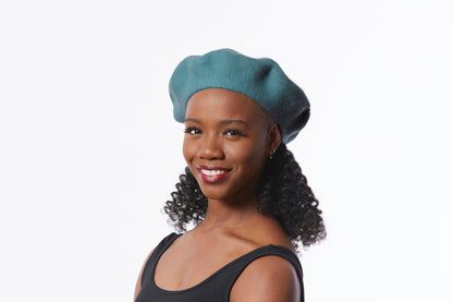 Wool Beret in Seafoam Green