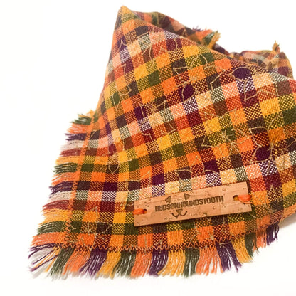 Golden Leaf Plaid Bandana