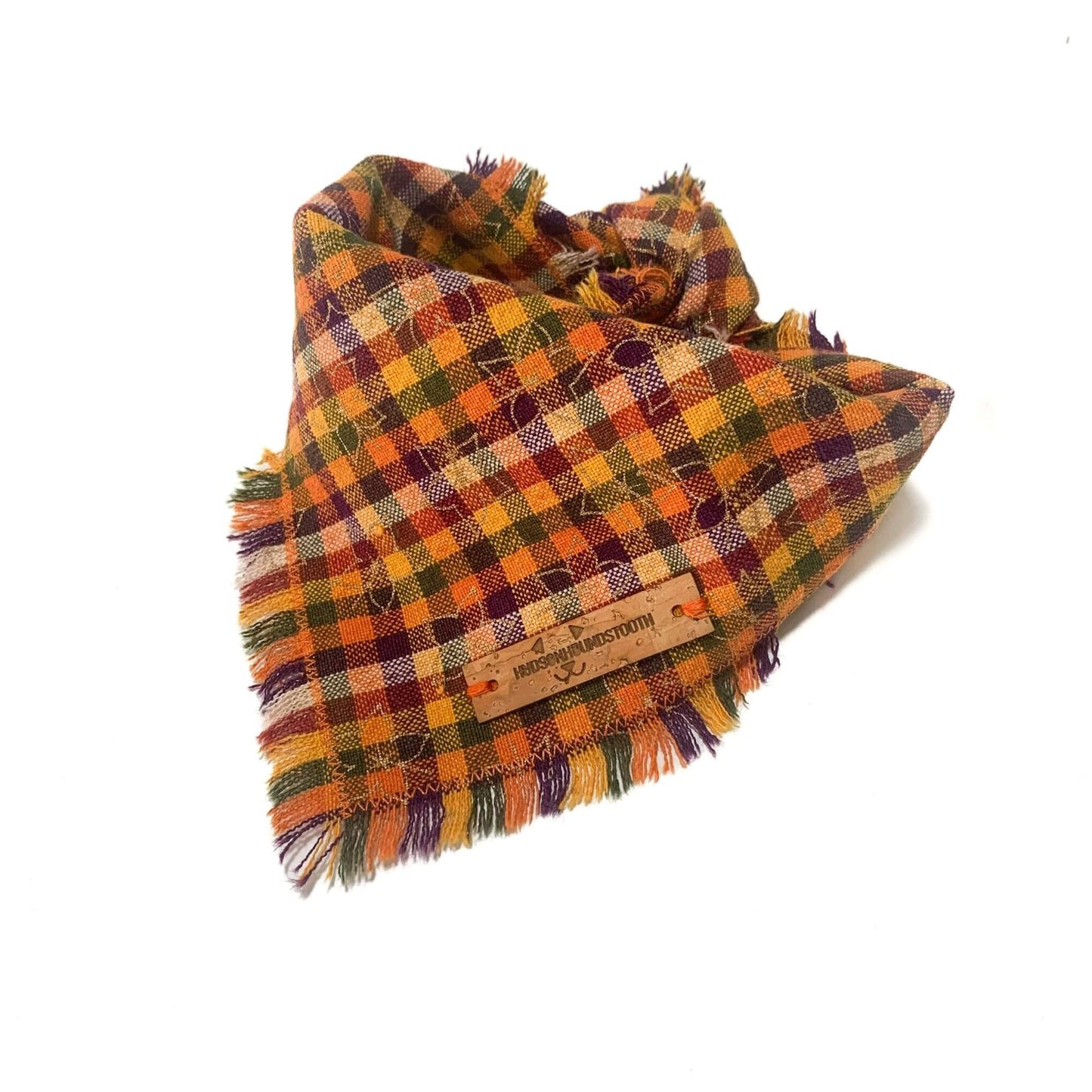 Golden Leaf Plaid Bandana