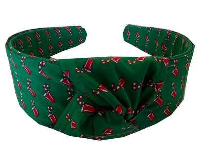 Naughty or Nice Italian Silk Knotted Headband