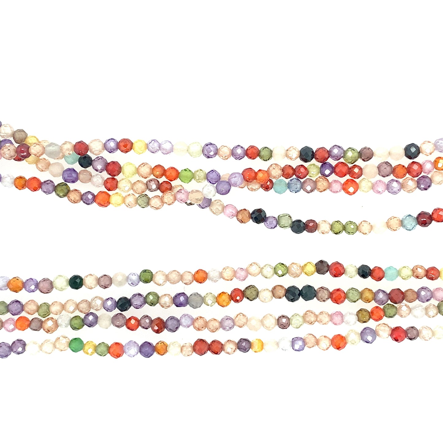 Multi Color Faceted Semi-Precious Multi Wear 52" Long Necklace or Wrap Bracelet