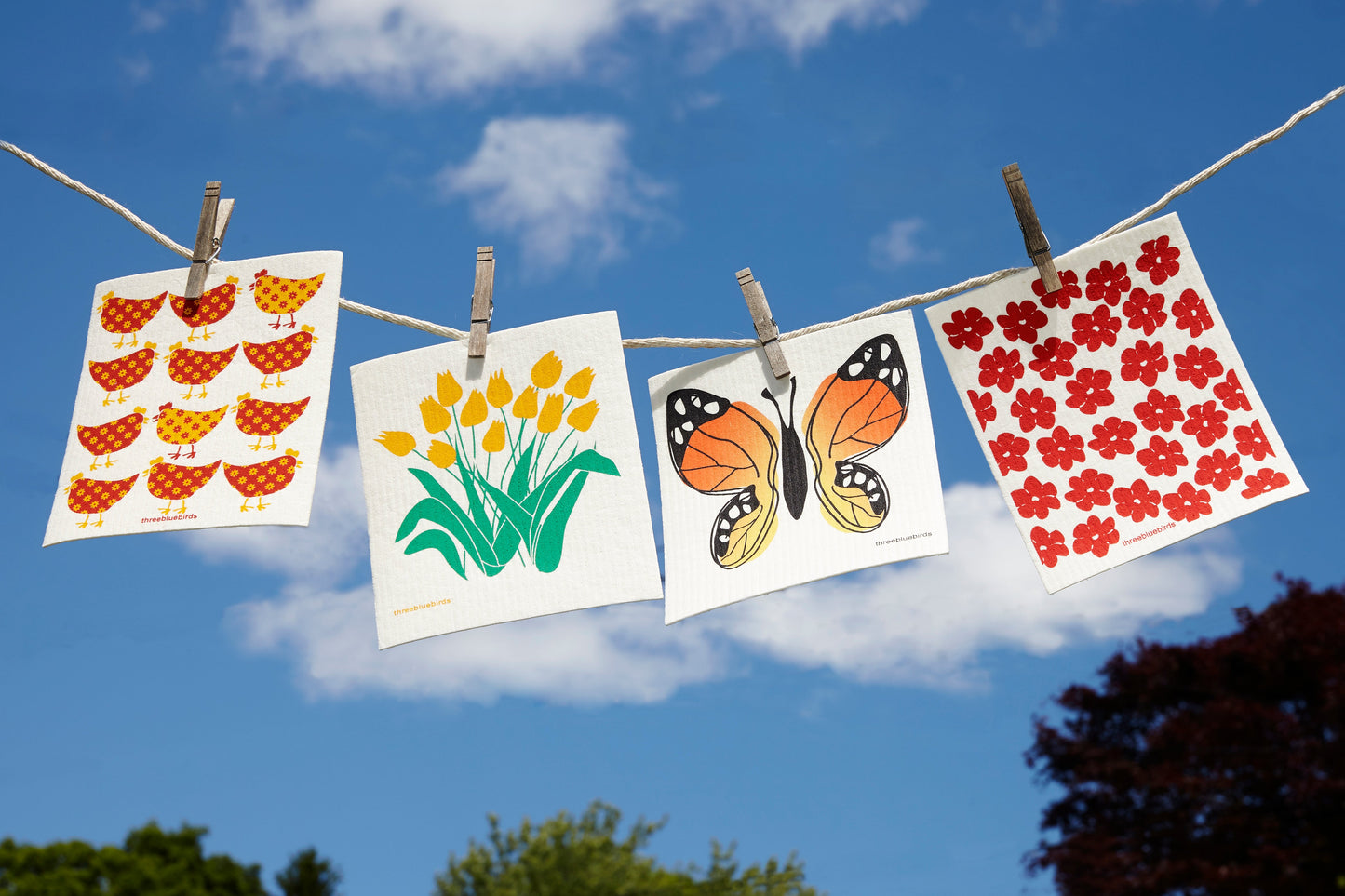 Sunny and Bright Bundle (4 Swedish Dishcloths)