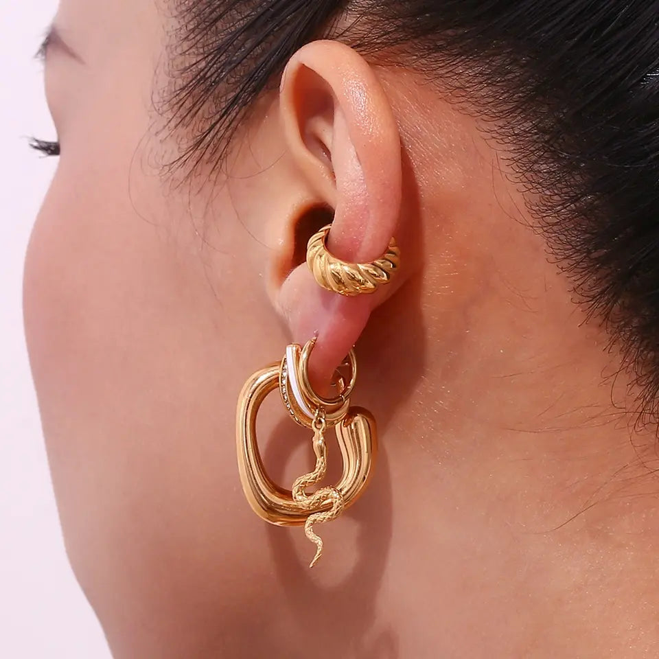 Lucia Earrings - Hollow Statement Hoop Earring